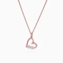 Rose Gold Infinity Heart Pendant with Link Chain