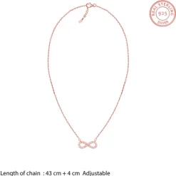 Rose Gold Infinity Heart Necklace