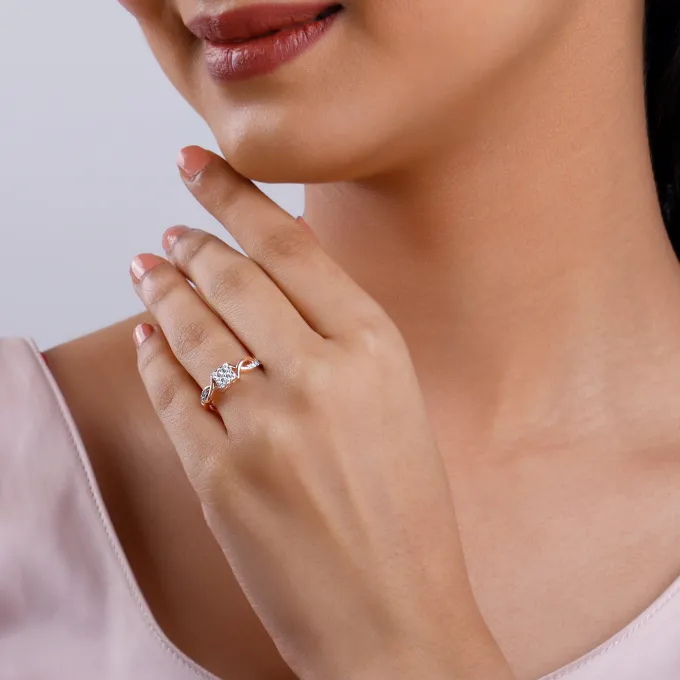 Rose Gold Infinity Lab Grown Diamond Ring