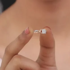 Rose Gold Infinity Lab Grown Diamond Ring