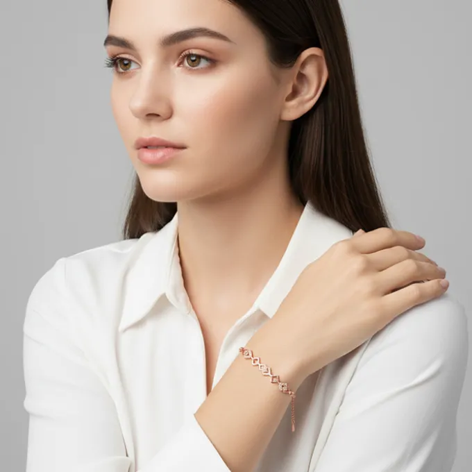 Rose Gold Interlocked Bracelet