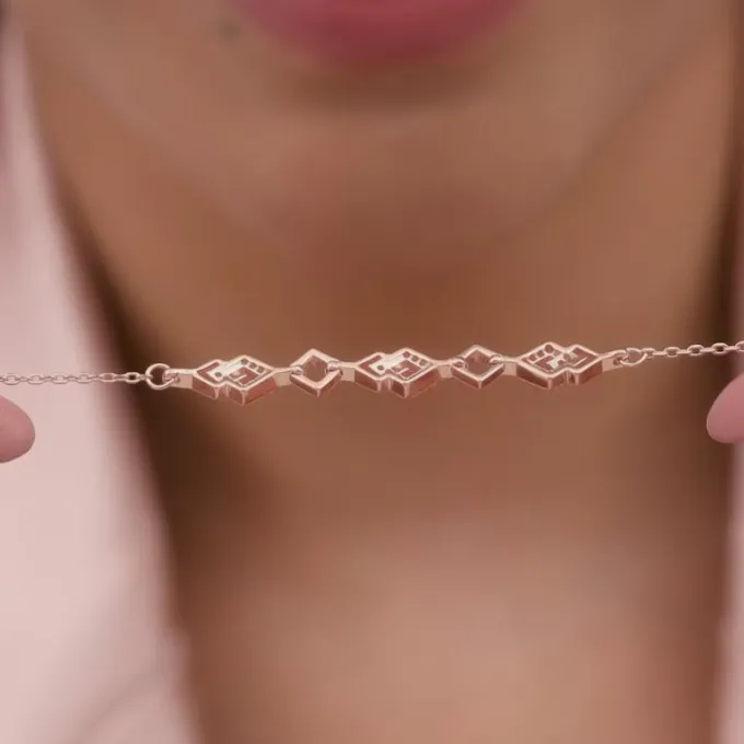 Rose Gold Interlocked Bracelet