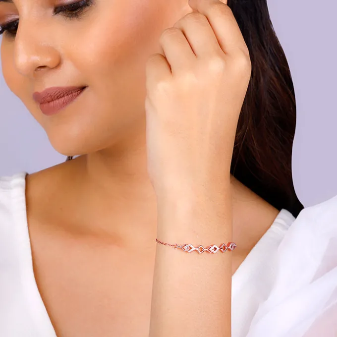 Rose Gold Interlocked Bracelet