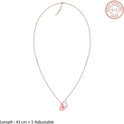 Rose Gold Interlocked Hearts Necklace