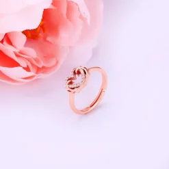 Rose Gold Intertwined In Love Ring