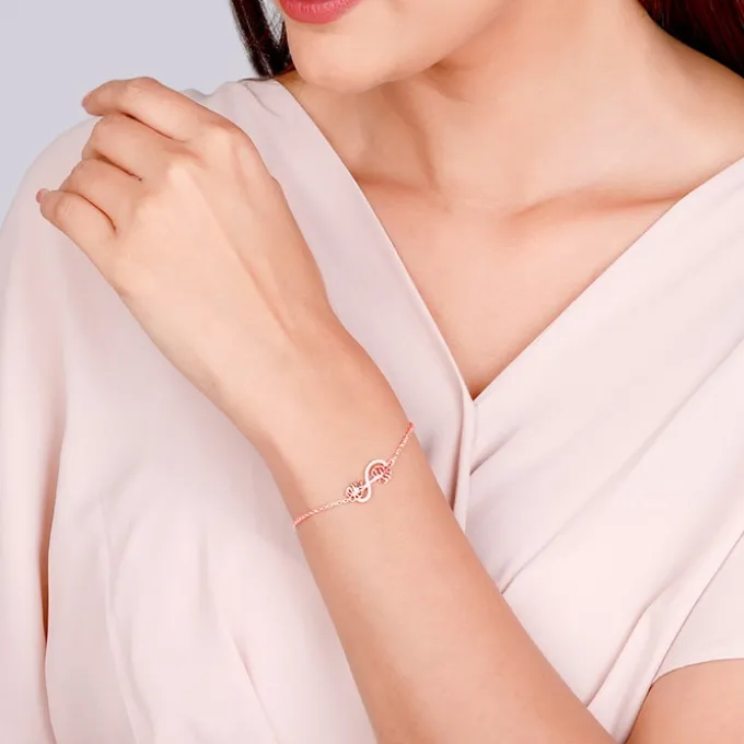 Rose Gold Intertwined Leaves Bracelet