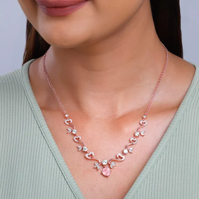 Rose Gold Intricate Love Necklace