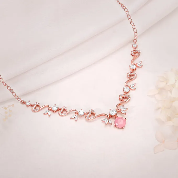 Rose Gold Intricate Love Necklace