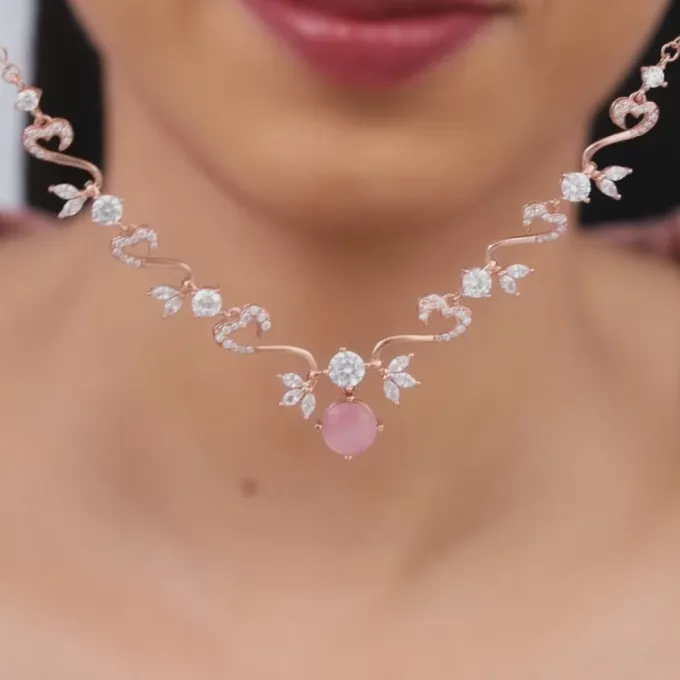Rose Gold Intricate Love Necklace