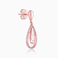 Rose Gold Intricate Teardrop Earrings