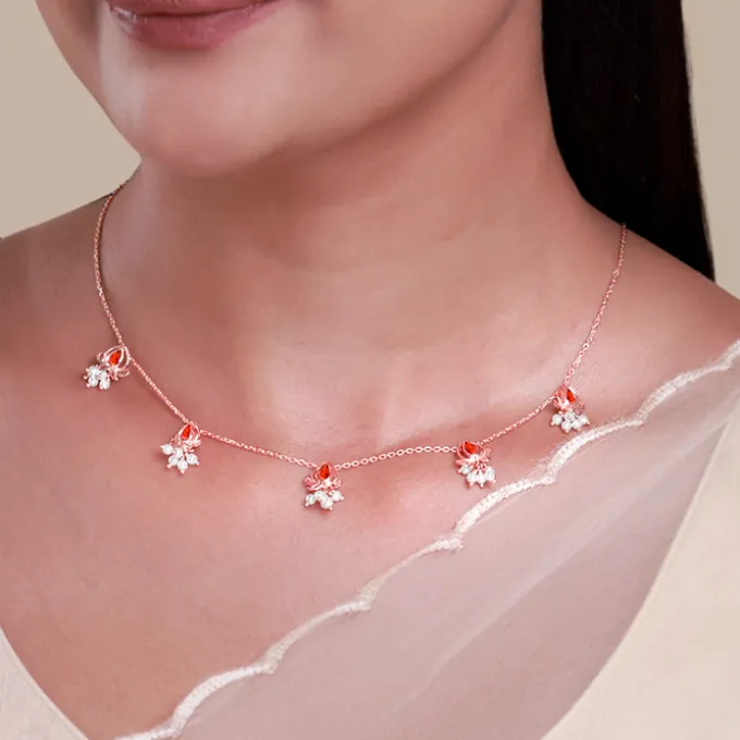 Rose Gold Iris Necklace