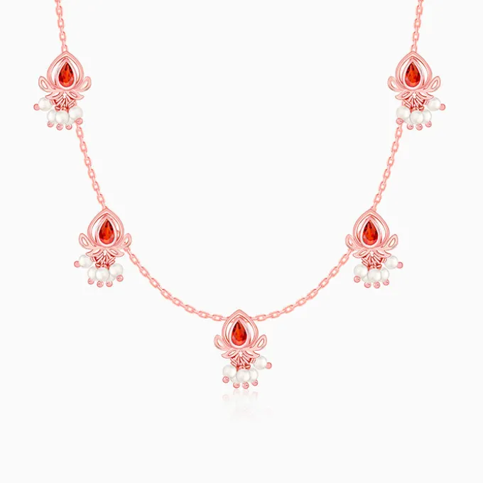 Rose Gold Iris Necklace