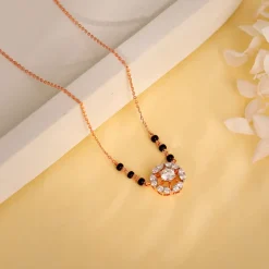 Rose Gold Jeeva Solitaire Lab Grown Diamond Mangalsutra