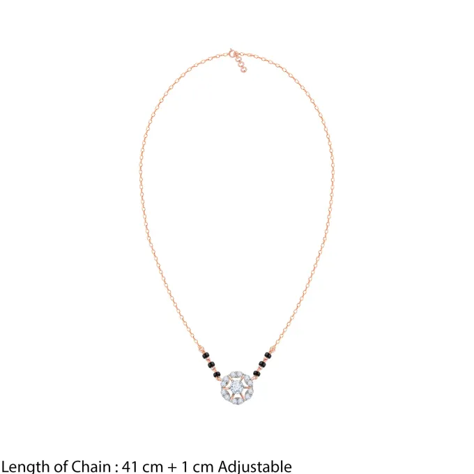 Rose Gold Jeeva Solitaire Lab Grown Diamond Mangalsutra