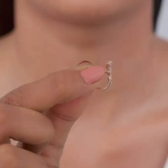 Rose Gold Juno J-hoop Lab Grown Diamond Earrings