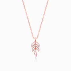 Rose Gold Komal Pankh Pendant With Link Chain
