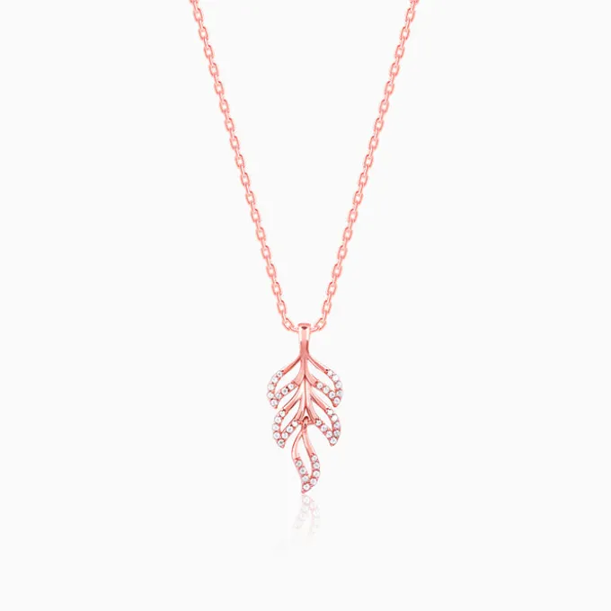 Rose Gold Komal Pankh Pendant With Link Chain