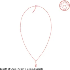 Rose Gold Leaflet Pendant With Link Chain