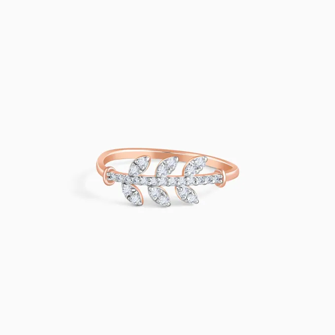 Rose Gold Leafline Lab Grown Dimond Ring