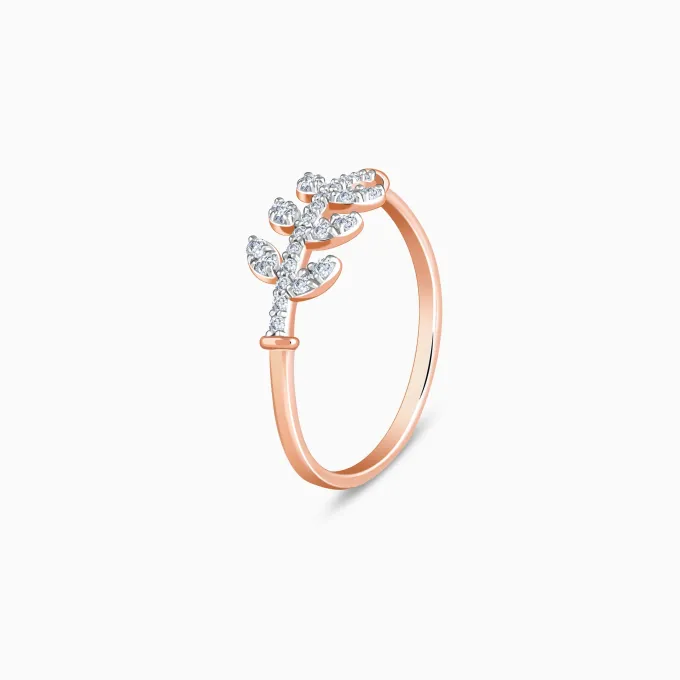 Rose Gold Leafline Lab Grown Dimond Ring