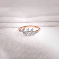 Rose Gold Leafline Lab Grown Dimond Ring