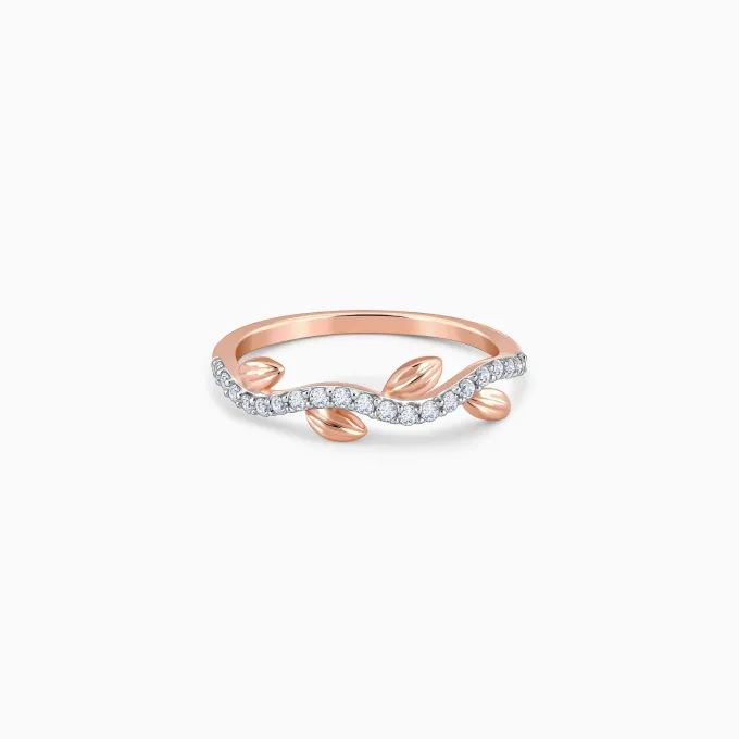Rose Gold Leafy Legacy Diamond Ring
