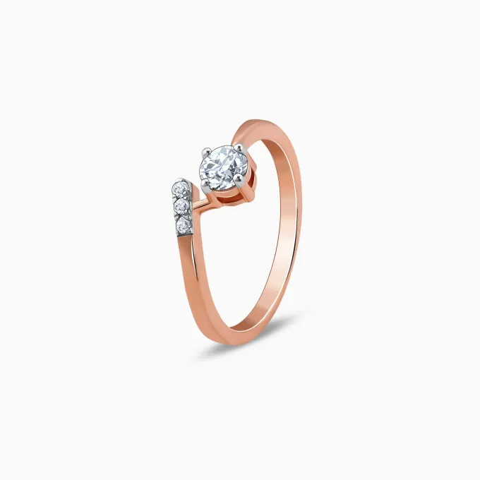 Rose Gold Linked in Love Solitaire Lab Grown Diamond Ring
