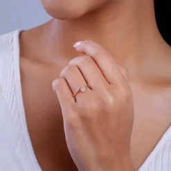 Rose Gold Linked in Love Solitaire Lab Grown Diamond Ring