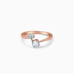 Rose Gold Linked in Love Solitaire Lab Grown Diamond Ring