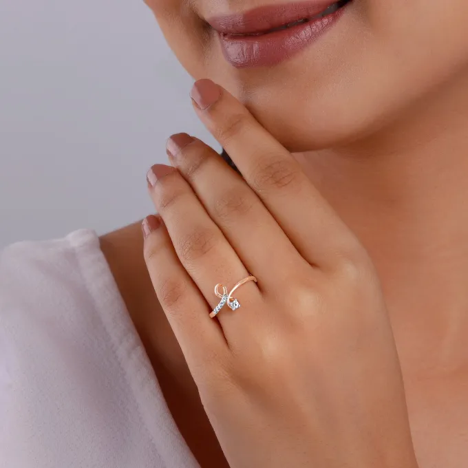 Rose Gold Looped Diamond Ring