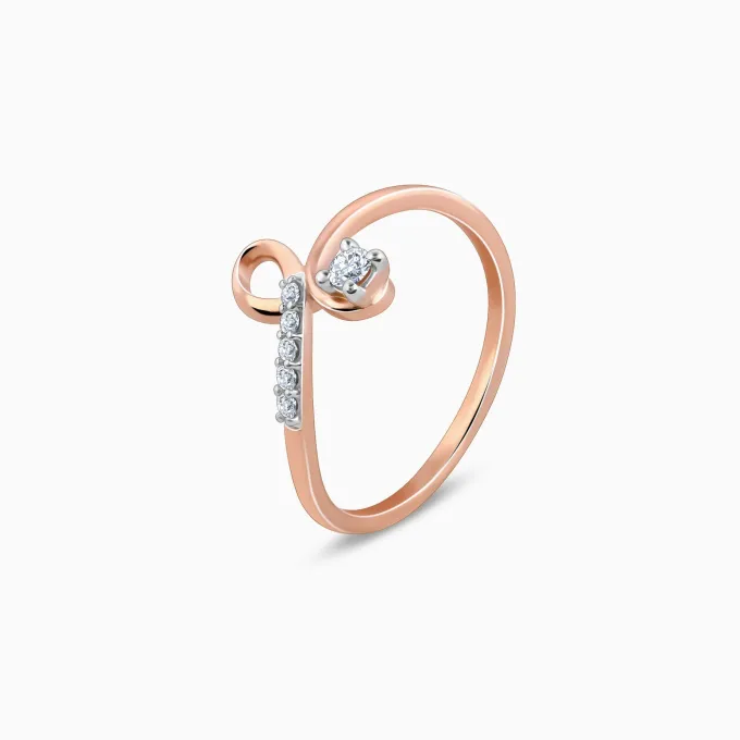Rose Gold Looped Diamond Ring