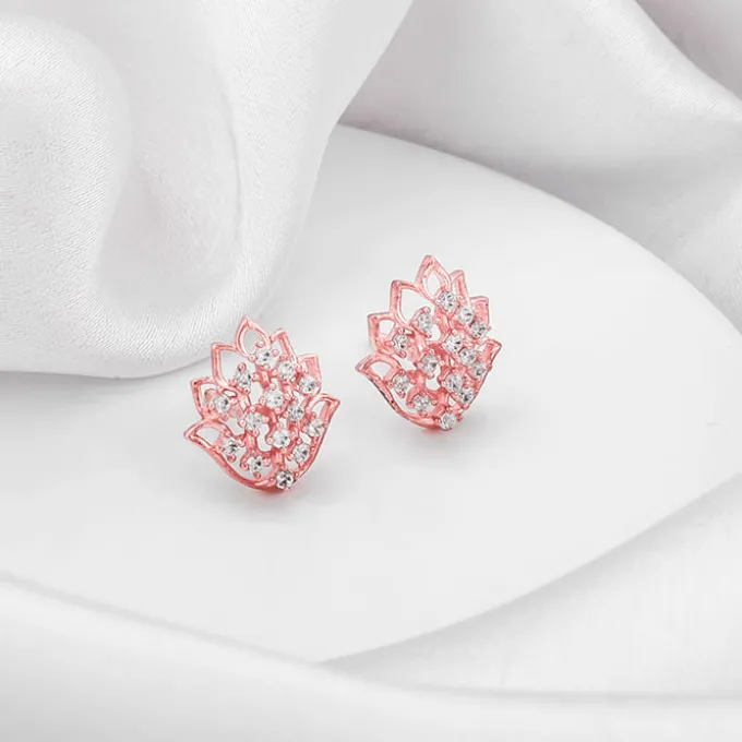 Rose Gold Lotus Radiance Earrings