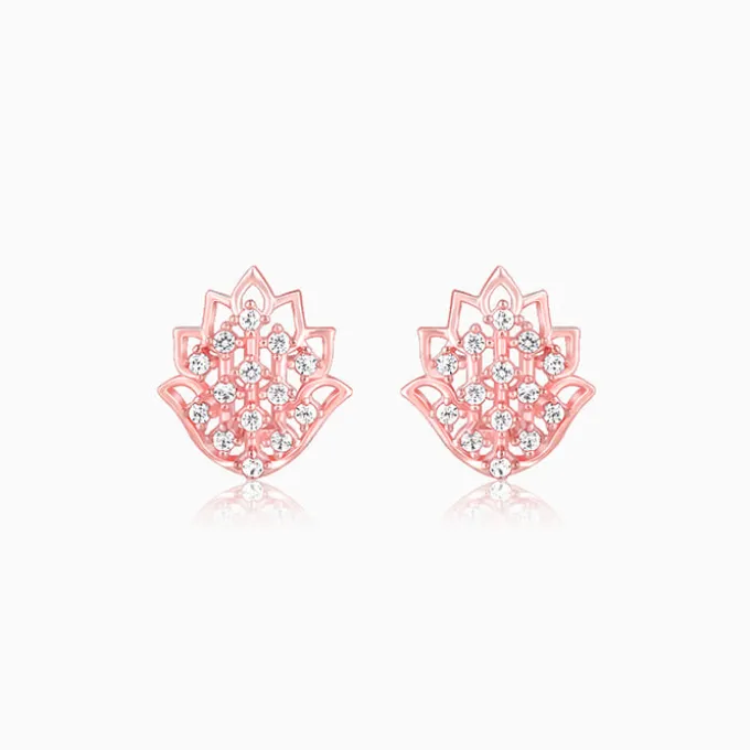 Rose Gold Lotus Radiance Earrings