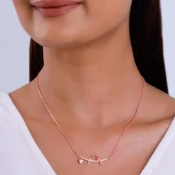 Rose Gold Love Bird Necklace