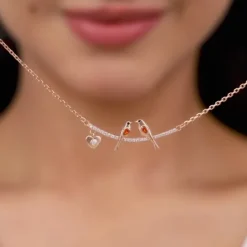 Rose Gold Love Bird Necklace