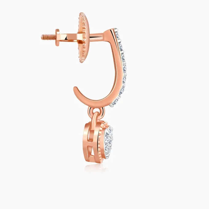 Rose Gold Love Dose Lab Grown Diamond Hoop Earrings