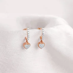Rose Gold Love Dose Lab Grown Diamond Hoop Earrings