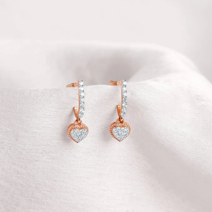 Rose Gold Love Dose Lab Grown Diamond Hoop Earrings