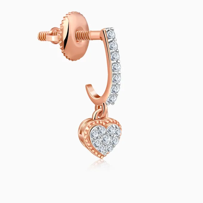 Rose Gold Love Dose Lab Grown Diamond Hoop Earrings