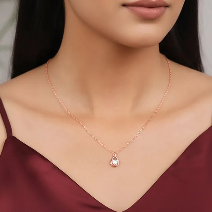 Rose Gold Love Hanging Necklace