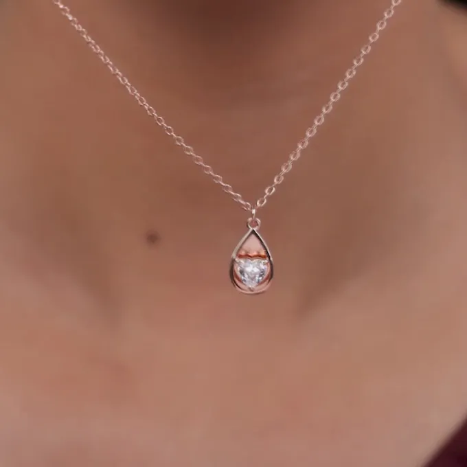 Rose Gold Love Hanging Necklace