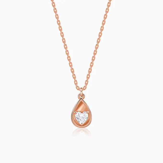 Rose Gold Love Hanging Necklace