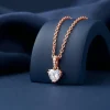 Rose Gold Love Heart Pendant With Link Chain