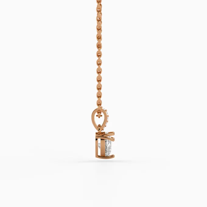 Rose Gold Love Heart Pendant With Link Chain