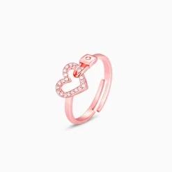 Rose Gold Love Lock Ring