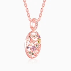 Rose Gold Love Of Nature Pendant With Link Chain