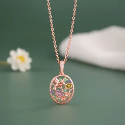 Rose Gold Love Of Nature Pendant With Link Chain