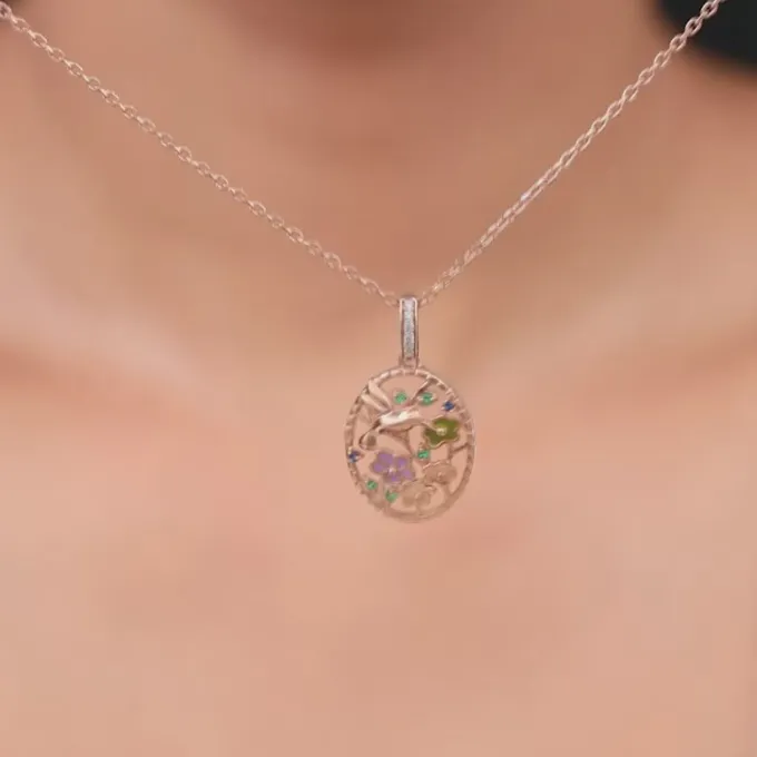 Rose Gold Love Of Nature Pendant With Link Chain