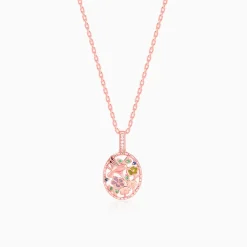 Rose Gold Love Of Nature Pendant With Link Chain