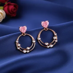 Rose Gold Love On Loop Earrings